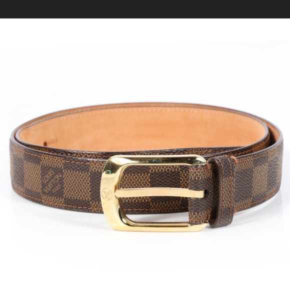 Louis Vuitton Damier Ebene canvas and leather belt - Picture 1 of 7